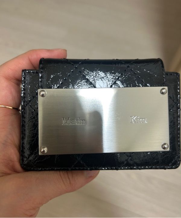 MUSINSA公式 | MATIN KIM QUILTING ACCORDION WALLET IN BLACK