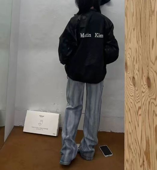 MUSINSA | MATIN KIM MATIN KIM LOGO COATING JUMPER IN NAVY