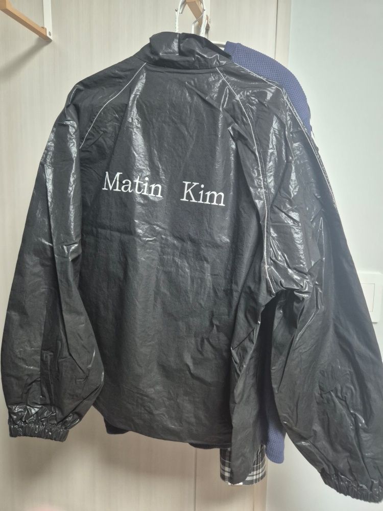 MUSINSA | MATIN KIM MATIN KIM LOGO COATING JUMPER IN NAVY