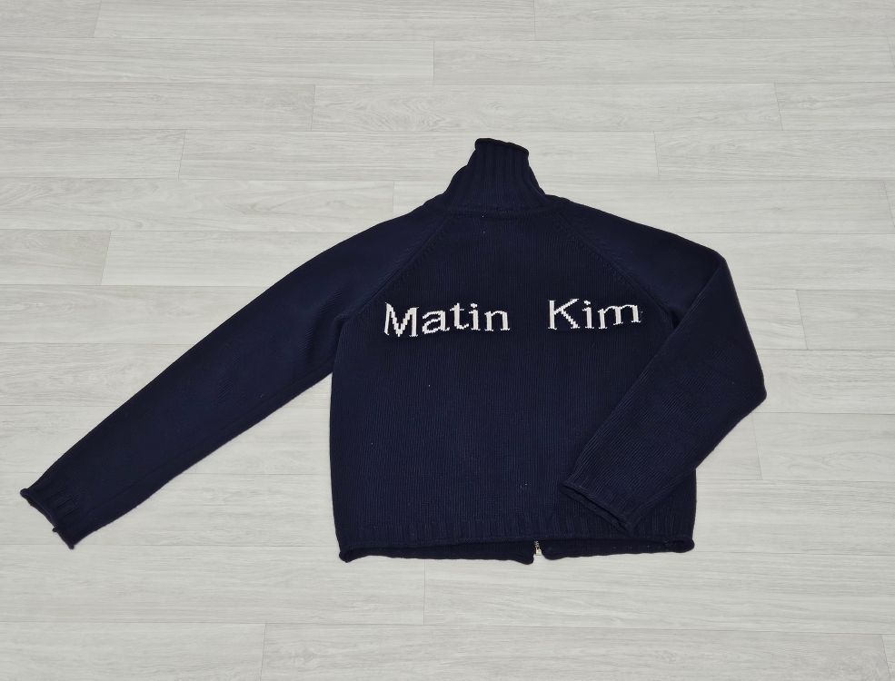 MUSINSA | MATIN KIM SPELL POINT KNIT ZIP UP_NAVY