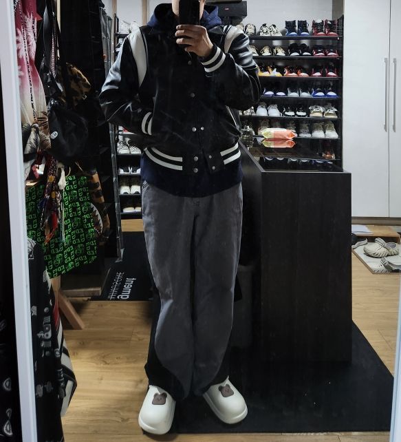 MUSINSA | WAI KEI Wide Western Mix Denim Pants Brown