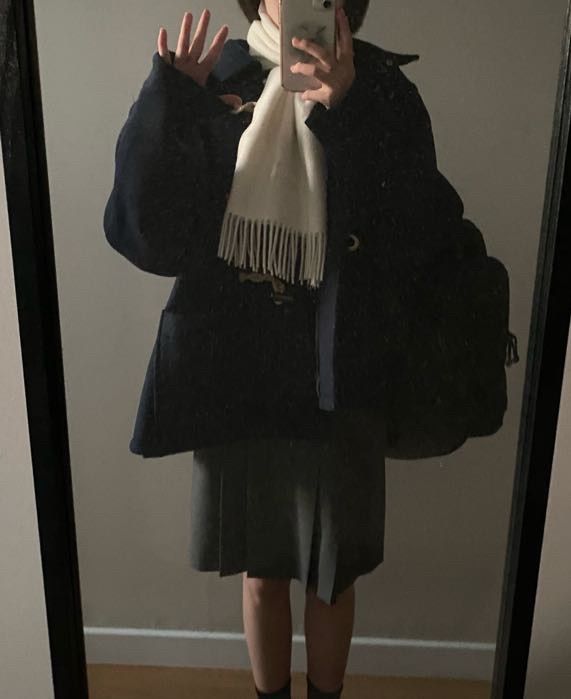[KIRSH] CHERRY HOODIE HALF DUFFLE COAT ☆送料込☆ チェリーフーディーハーフダッフルコート【ネイビー】