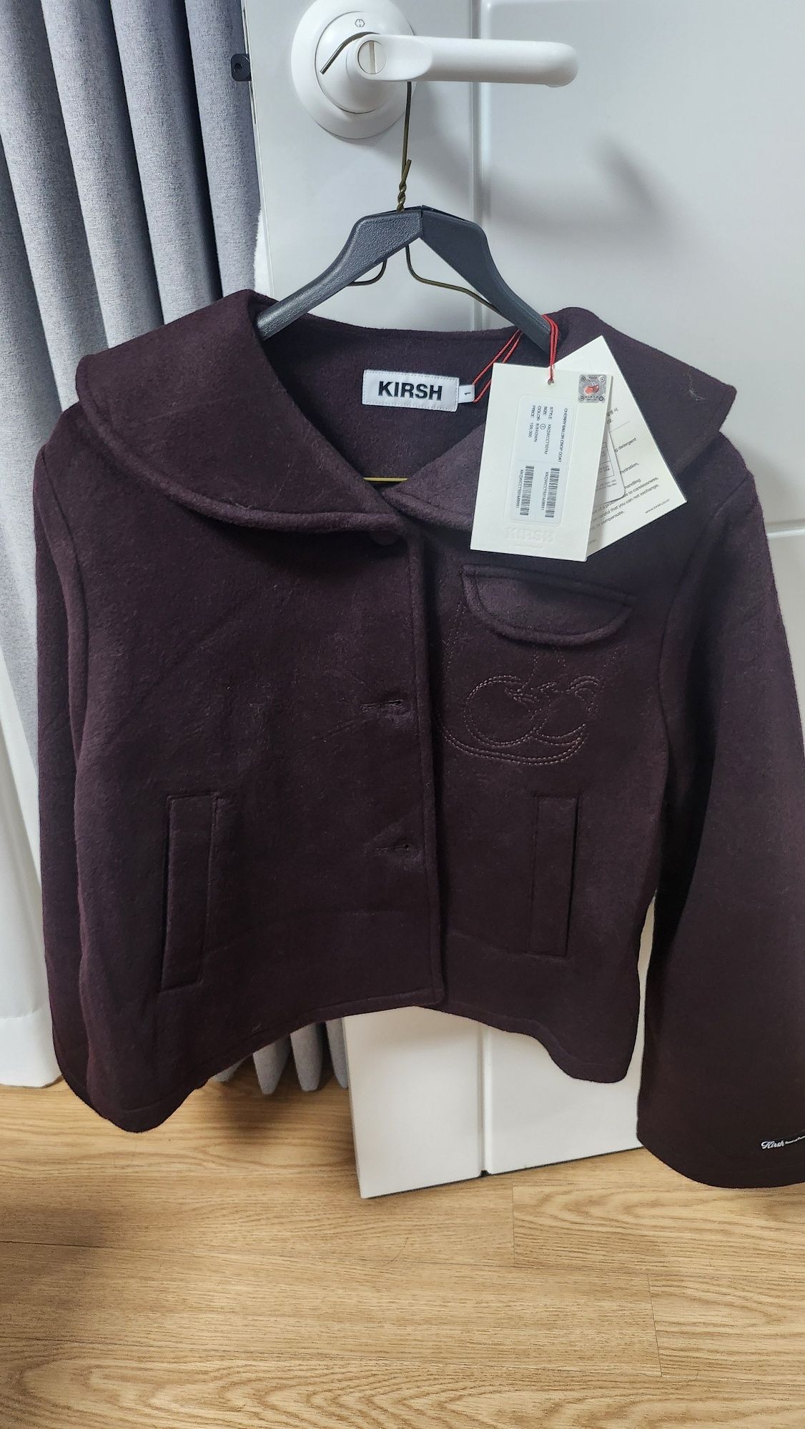 [ KIRSH ]★CHERRY SAILOR CROP COAT MUSINSA公式 | KIRSH Cherry Sailor Crop Coat [Red Brown]