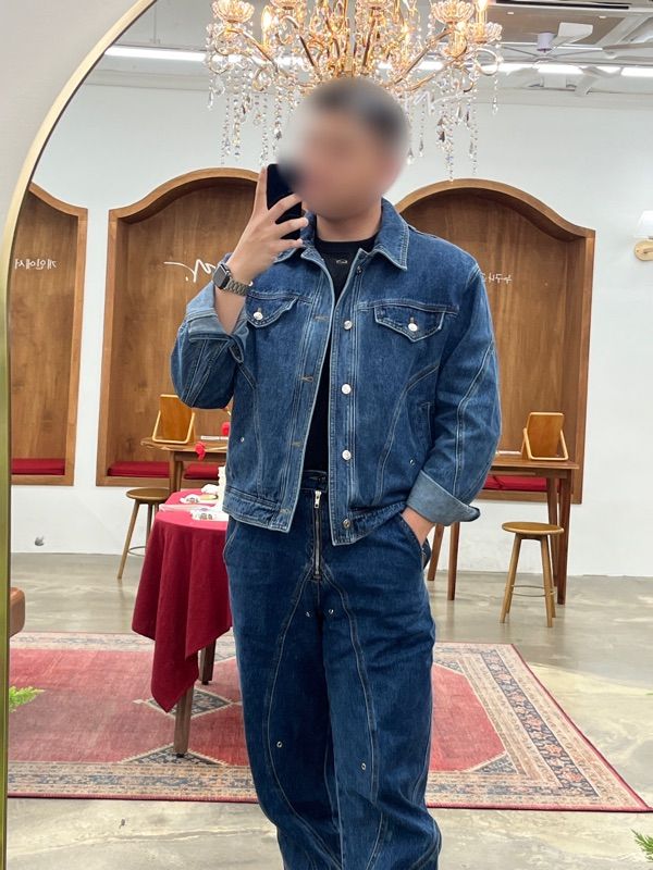 MUSINSA | 51PERCENT Tunnel Lining denim Jacket - Deep Blue