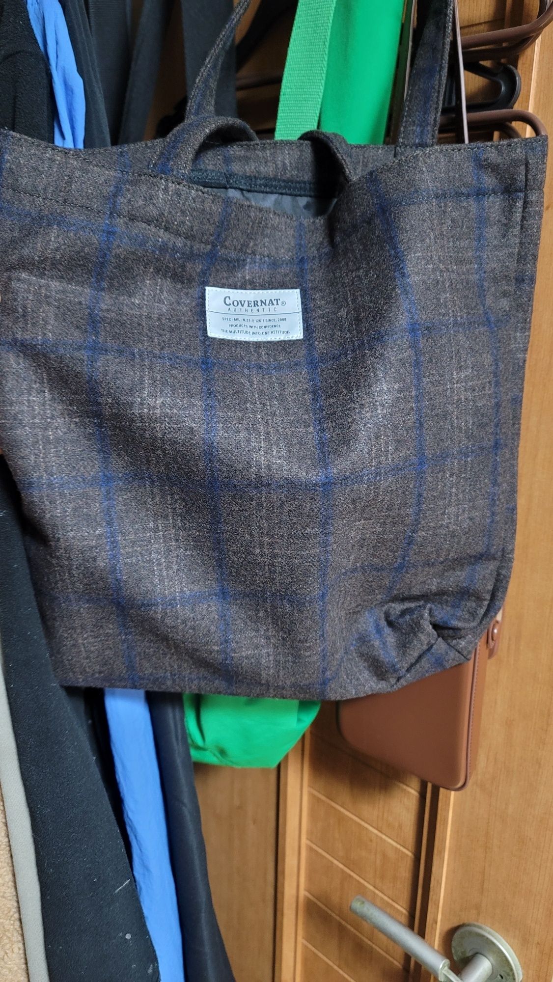 [COVERNAT]★Wool checke tote bag MUSINSA | COVERNAT Wool Check Tote Bag Brown