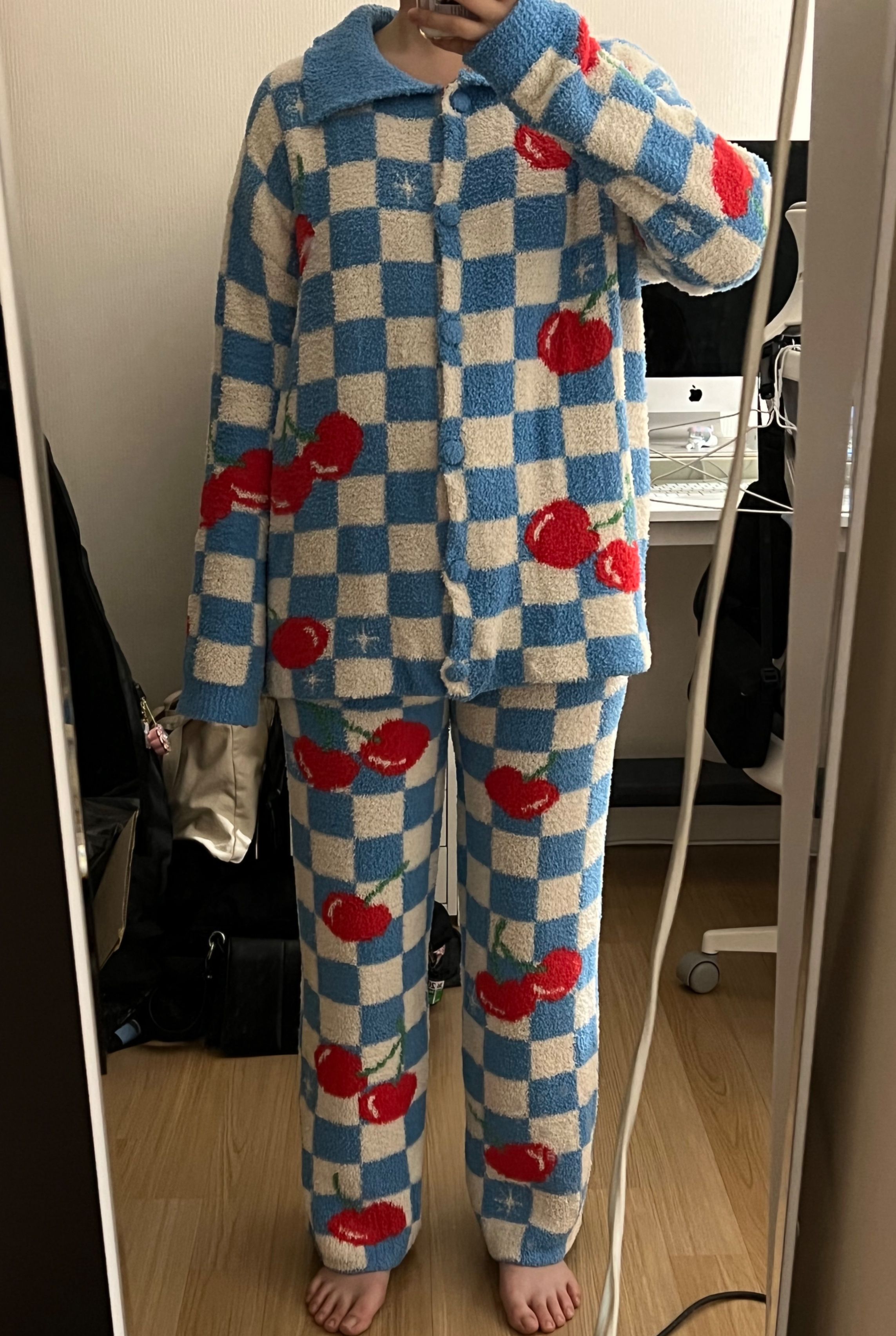 MUSINSA | WIGGLE WIGGLE FASHION Pajama Set (Long) - Grape