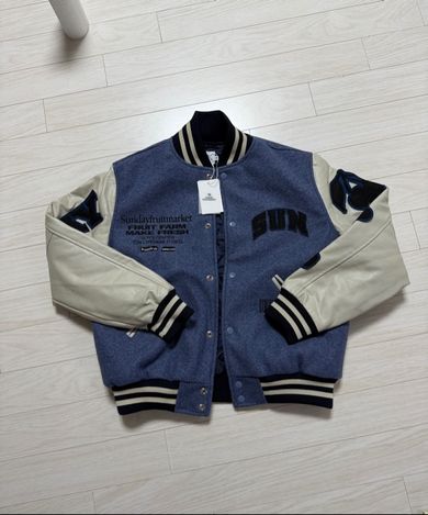 MUSINSA公式 | SUNDAY FRUIT MARKET SUNDAY VARSITY JACKET NAVY