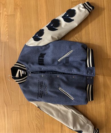 MUSINSA公式 | SUNDAY FRUIT MARKET SUNDAY VARSITY JACKET NAVY