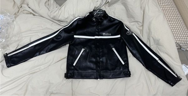 MUSINSA | BADBLOOD Eco Leather Racing Jacket - Black