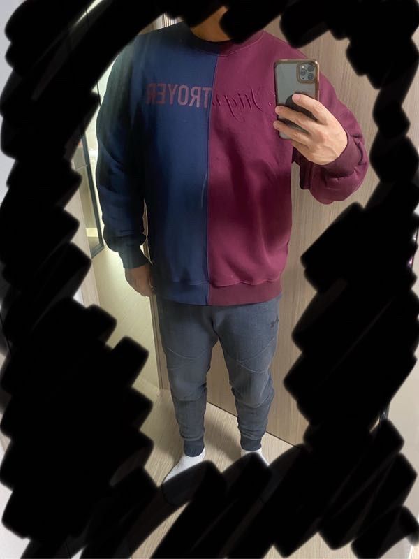 [ STIGMA ]★ 22 HALF COLOR OVERSIZED HEAVY SWEAT CREWNECK MUSINSA | STIGMA 22 HALF COLOR OVERSIZED HEAVY SWEAT
