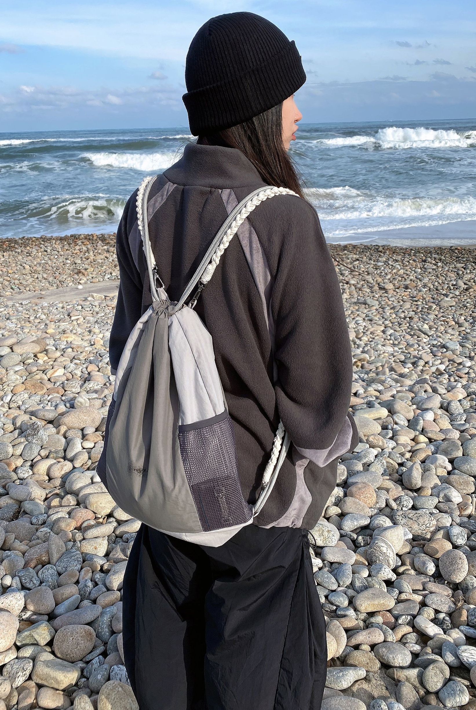 MUSINSA | FLAREUP Wave Handmade Gym Sack - Cream (FL-724)