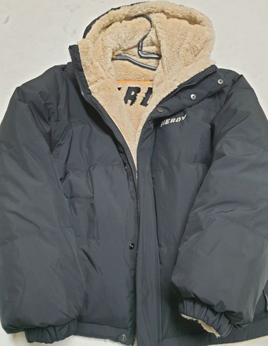 MUSINSA | NDY Fleece Reversible Down Jacket Black