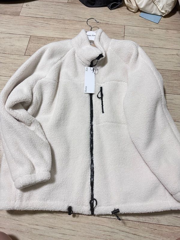 andmary Fluffy zip up jacket アイボリー ANDMARY】Fluffy zip up jacket