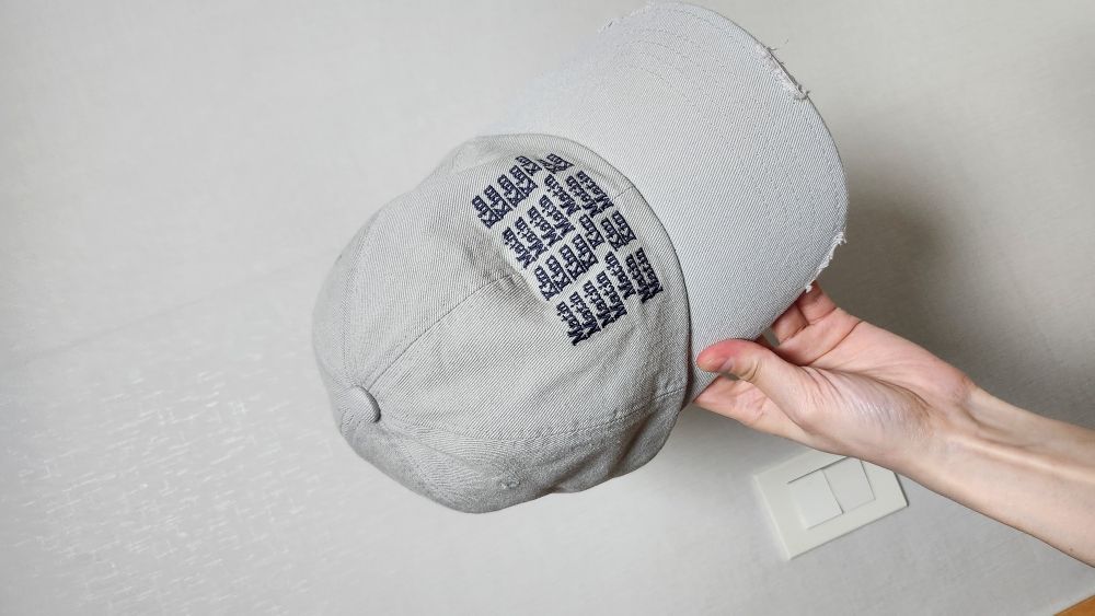 MUSINSA公式 | MATIN KIM LETTERING WASHED BALL CAP IN LIGHT GRAY