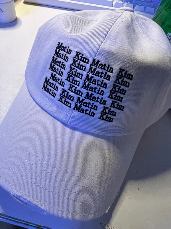 MUSINSA公式 | MATIN KIM LETTERING WASHED BALL CAP IN IVORY