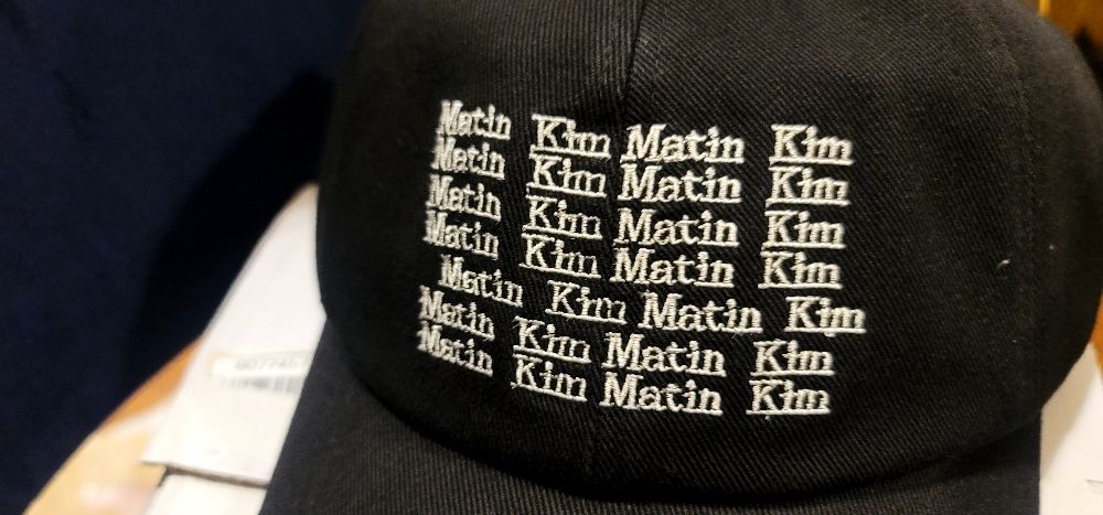 MUSINSA | MATIN KIM LETTERING WASHED BALL CAP IN BLACK