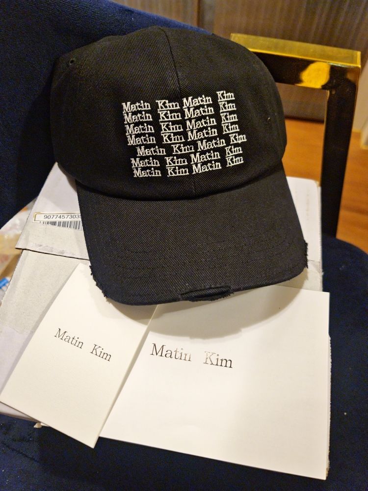 MUSINSA公式 | MATIN KIM LETTERING WASHED BALL CAP IN BLACK