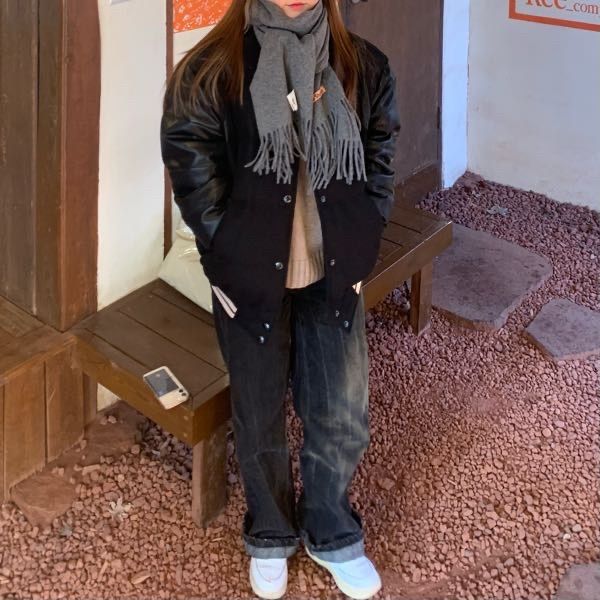 ジャケット・アウター [TYPESERVICE] MUSINSA matin kim coyseio MUSINSA | MATIN KIM VARSITY DOWN JACKET IN BLACK