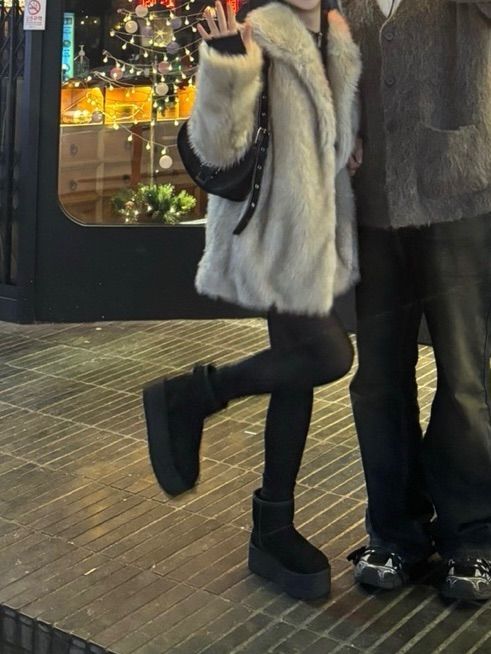 MUSINSA | SINOON HEAVY MIX FUR JACKET (ASH BROWN)