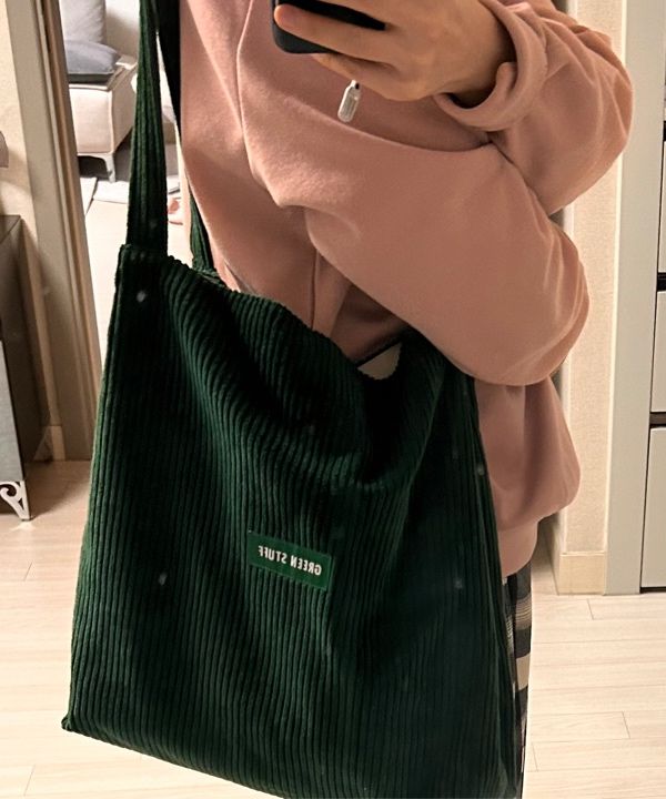 【GREEN STUFF】boxy shopper bag 53_corduroy canvas バッグ GREEN STUFF】boxy shopper bag 53_corduroy canvas バッグ