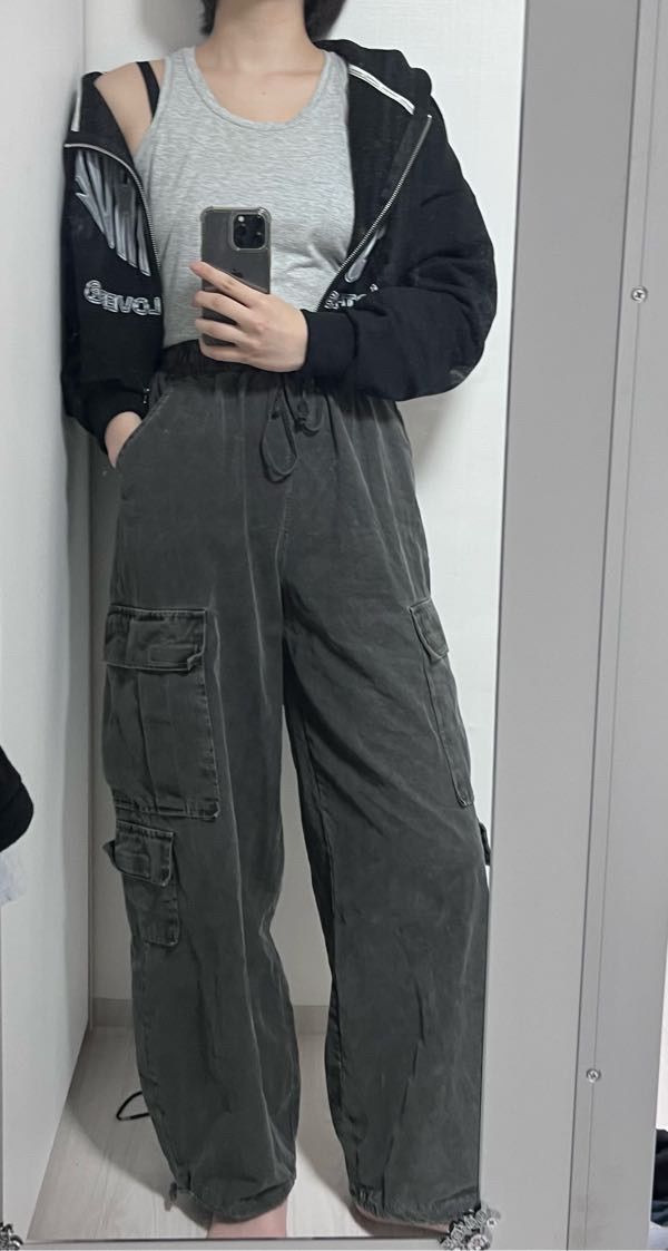 MUSINSA | SK8ER ROCK Pigment cotton cargo string wide pants