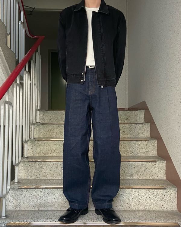MUSINSA | MUSINSA STANDARD CONE Deep Tuck Curved Denim Pants