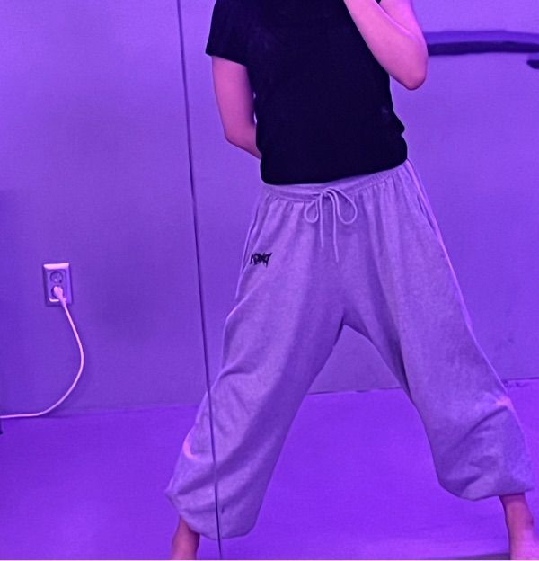 MUSINSA | D.XO.H Back street logo long wide pants gray for
