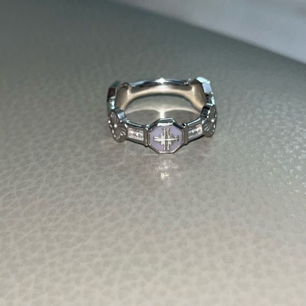 MUSINSA公式 | MUSEE.ART Cross Angle Flower Miss Ring - Sky Blue