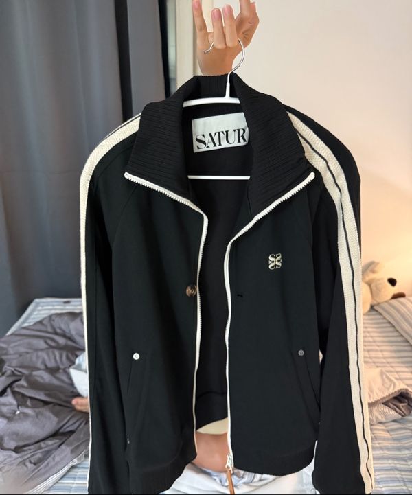 ジャケット・アウター SATUR Track Zip Up Jacket Caviar MUSINSA | SATUR Lawton All Day Track Zip Up Jacket Caviar Black