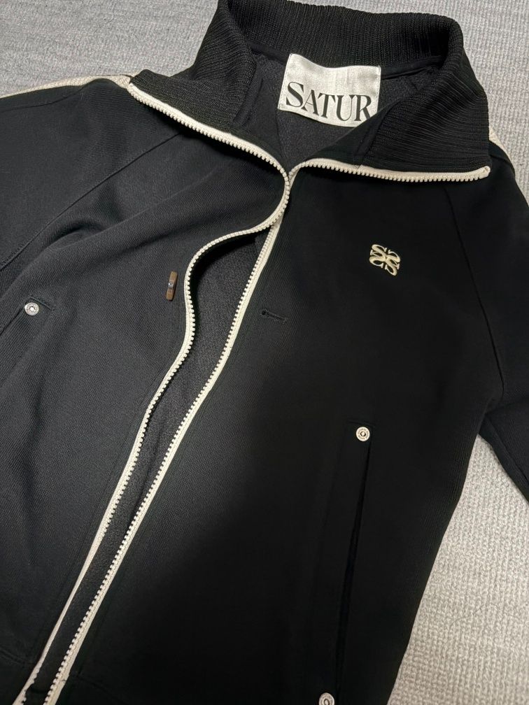 MUSINSA | SATUR Lawton All Day Track Zip Up Jacket Caviar Black