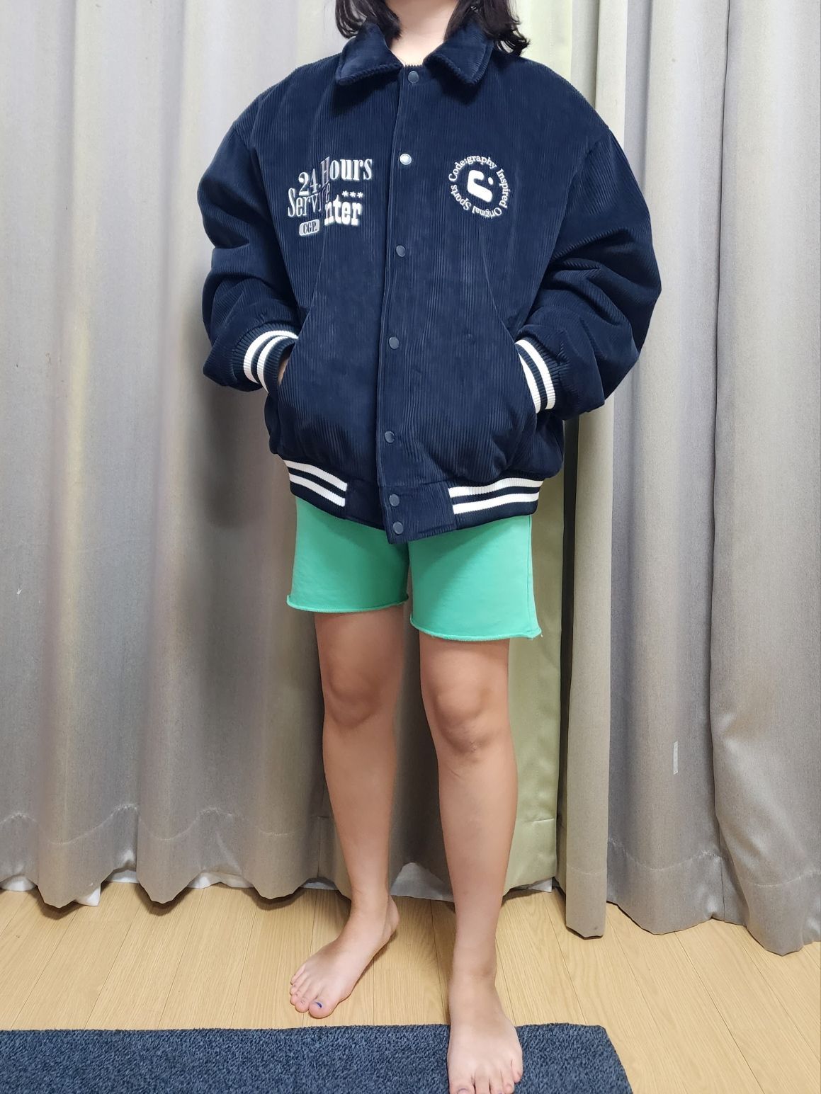 ホシ着用●CODEGRAPHY●CORDUROY INK SYMBOLS VARSITY JACKET ホシ着用○CODEGRAPHY○CORDUROY INK SYMBOLS VARSITY JACKET
