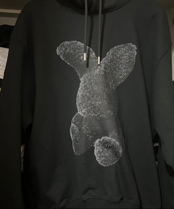 MUSINSA | acmé de la vie BLACK FUZZY RABBIT HOODIE BLACK