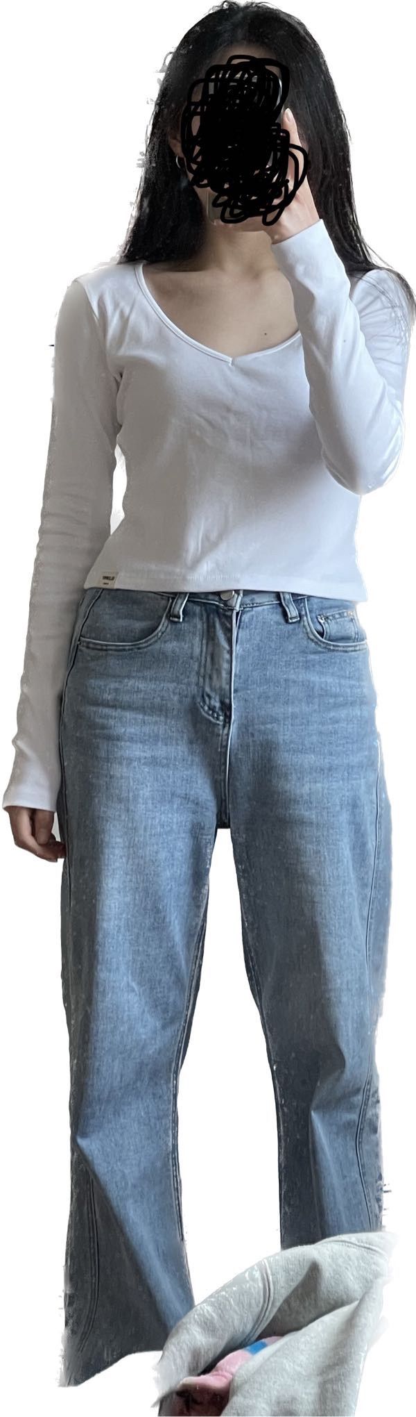 MUSINSA | GLOWNY G CLASSIC V-NECK LONG SLEEVE (GRAY)