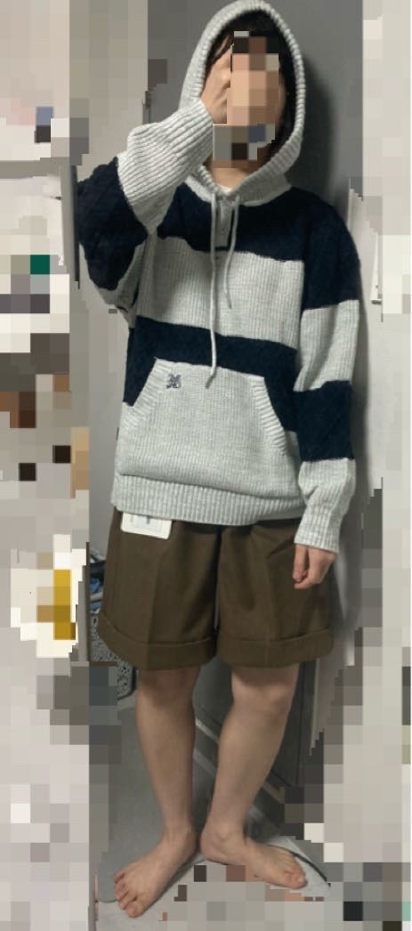 MUSINSA | ROMANTIC CROWN Stripe Ribbed Knit Hoodie_Oatmeal