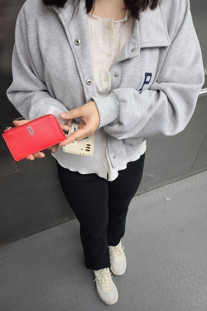 MUSINSA公式 | VUNQUE Magpie Zipper Card Wallet Pale Pink