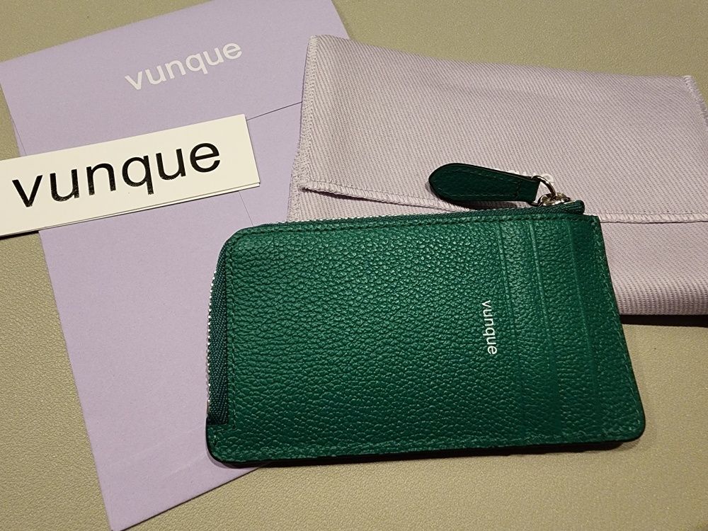 MUSINSA | VUNQUE Magpie Zipper Card Wallet Green