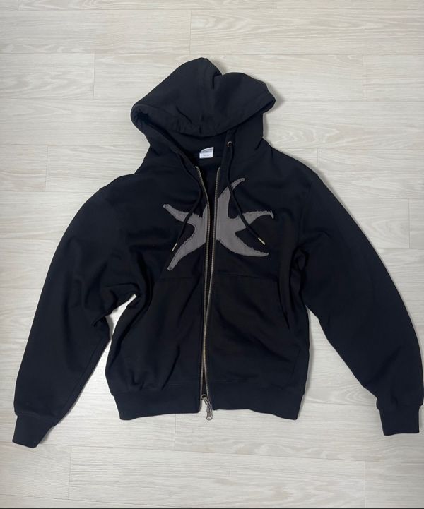 MUSINSA | THE COLDEST MOMENT TCM starfish hooded zip-up (black)