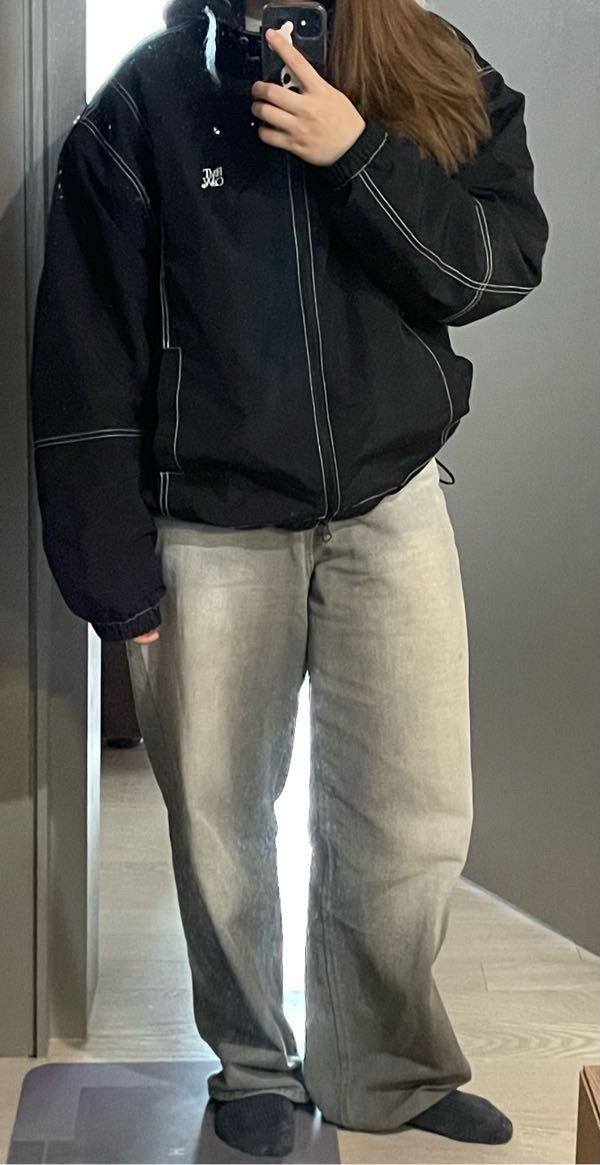 MUSINSA | ROMANTIC CROWN Out stitch wind jacket_black