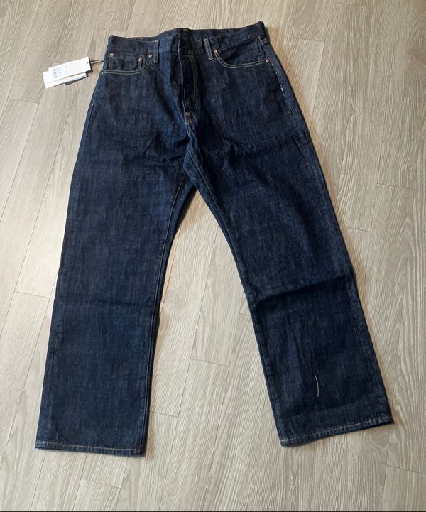 MUSINSA公式 | OUTSTANDING 30S CINCH BACK SELVEDGE WIDE PANTS_INDIGO