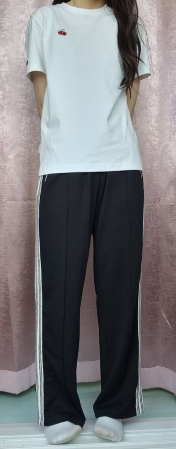 MUSINSA | KIRSH Cherry Lace Track Pants [Black]