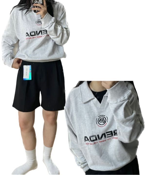 ●PRENDA●2023 SPORTY LOGO COLLARED SWEATSHIRT 男女兼用 $_1.JPG?set_id=880000500F