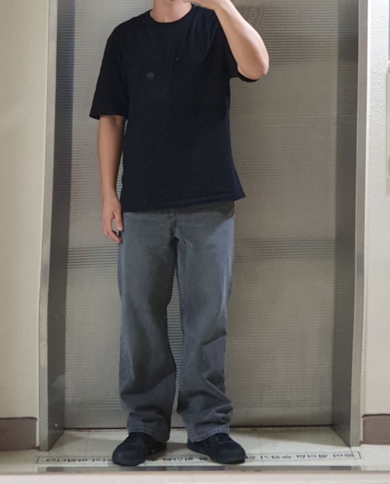 デニム・ジーパン MUSINSA STANDARD Loose straight denim pants gray MMCNP119-GR MUSINSA | MUSINSA STANDARD Big brush wide denim pants [gray]