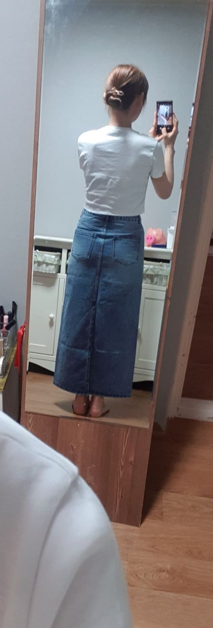 MUSINSA | MUSINSA STANDARD WOMAN Women's Denim Maxi Skirt