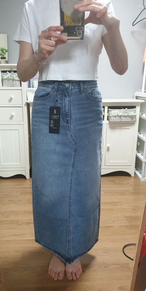 スカート musinsastandardwoman Women's Denim Maxi Skirt Deep Indigo MW MUSINSA | MUSINSA STANDARD WOMAN Women's Denim Maxi Skirt