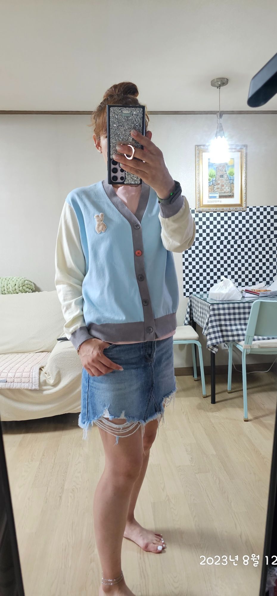 ★関税込★AQOstudiospace★AQO BEAR BI-COLOR SUMMER CARDIGAN AQO BEAR CARDIGAN - aqostudiospace | 60% - Asian Fashion