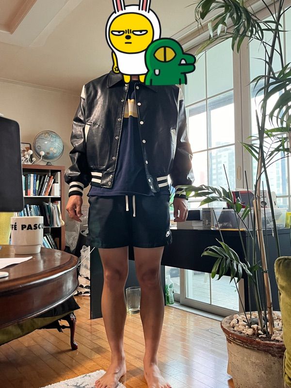 MUSINSA公式 | BIRTHDAYSUIT ECO LEATHER STADIUM JACKET (GREY)