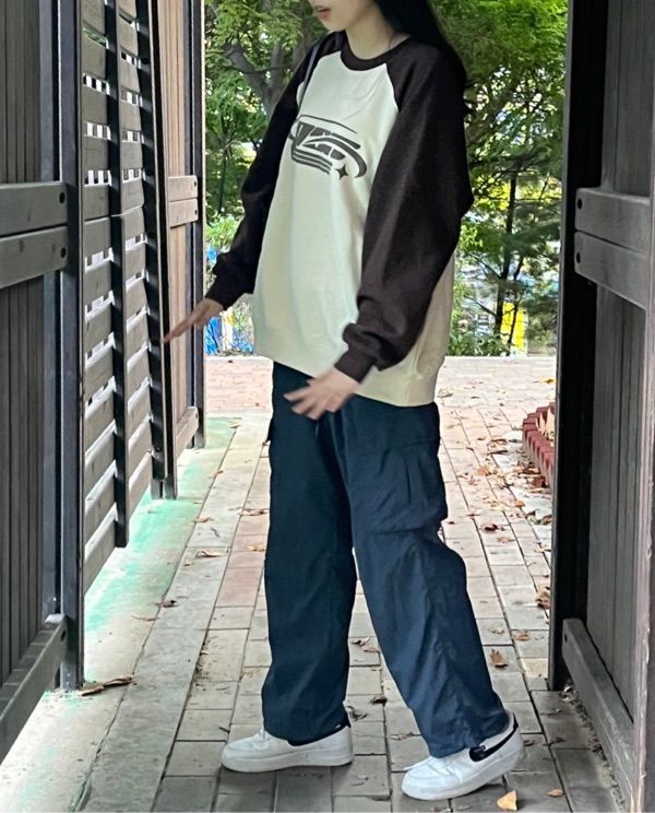 MUSINSA | CPGN STUDIO Shooting Logo Raglan Sweatshirt Navy