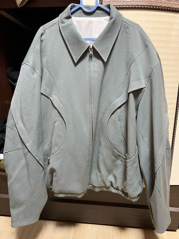 MUSINSA | COOR Twist Panel Blouson Jacket (Mint Gray)