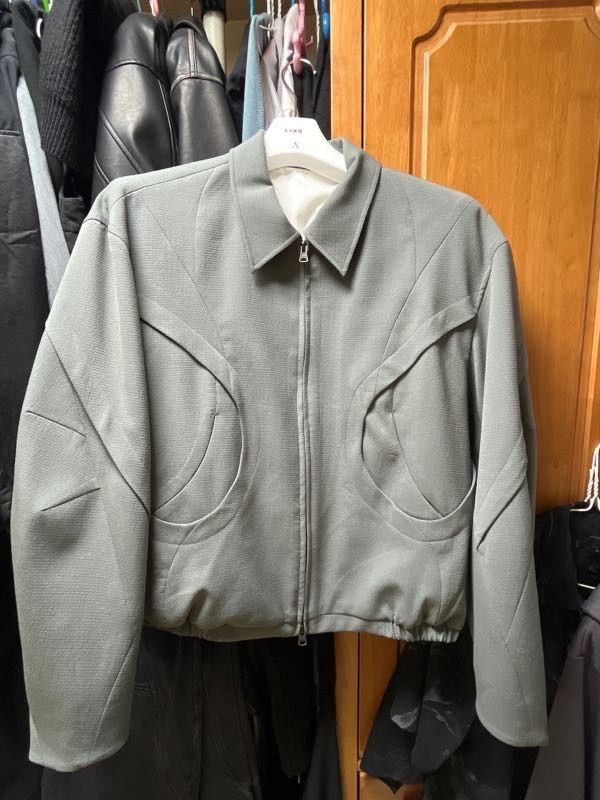 MUSINSA | COOR Twist Panel Blouson Jacket (Mint Gray)
