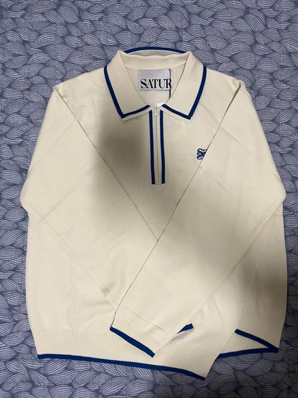SATUR ダブリン アンバランスカラー ハーフジップ ニット MUSINSA公式 | SATUR ダブリン アンバランスカラー ハーフジップ